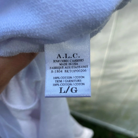 A.L.C. Front Tie White Cropped Sweater Size Large - Picture 4 of 6